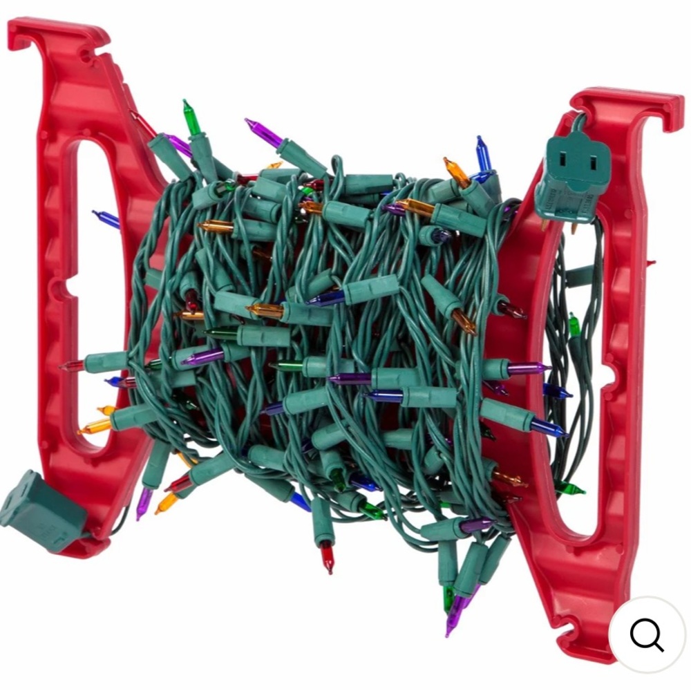 Holiday Light Wrap Storage, Red Plastic, Christmas Garland Garage Home Organizer